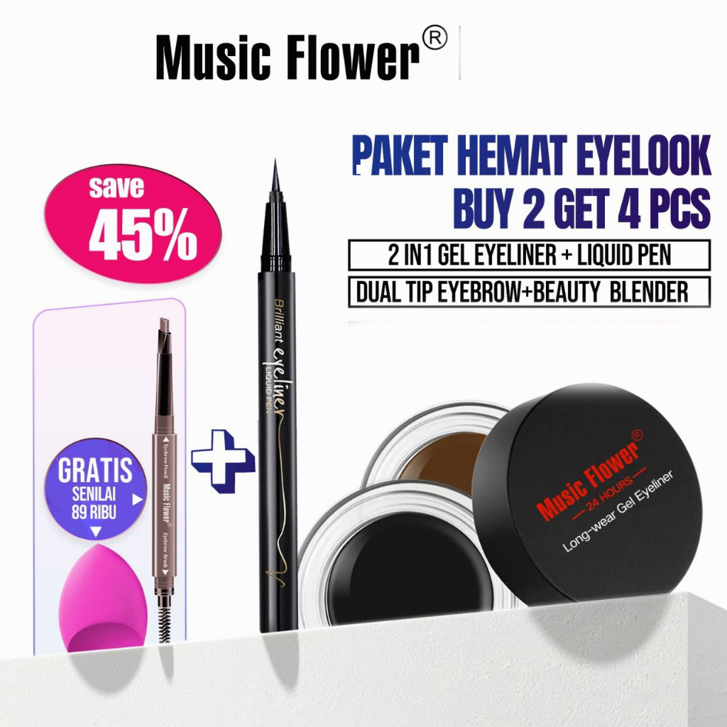 [BUNDLE] MAKEUP MATA LENGKAP: Paket Alis Pensil + Eyeliner Gel + Eyeliner Liquid Pen - Set Rias Mata