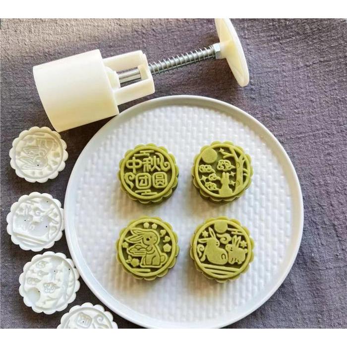 Cetakan Kue Bulan Bulat Kelinci Rabbit Cartoon Mini Mooncake Mold