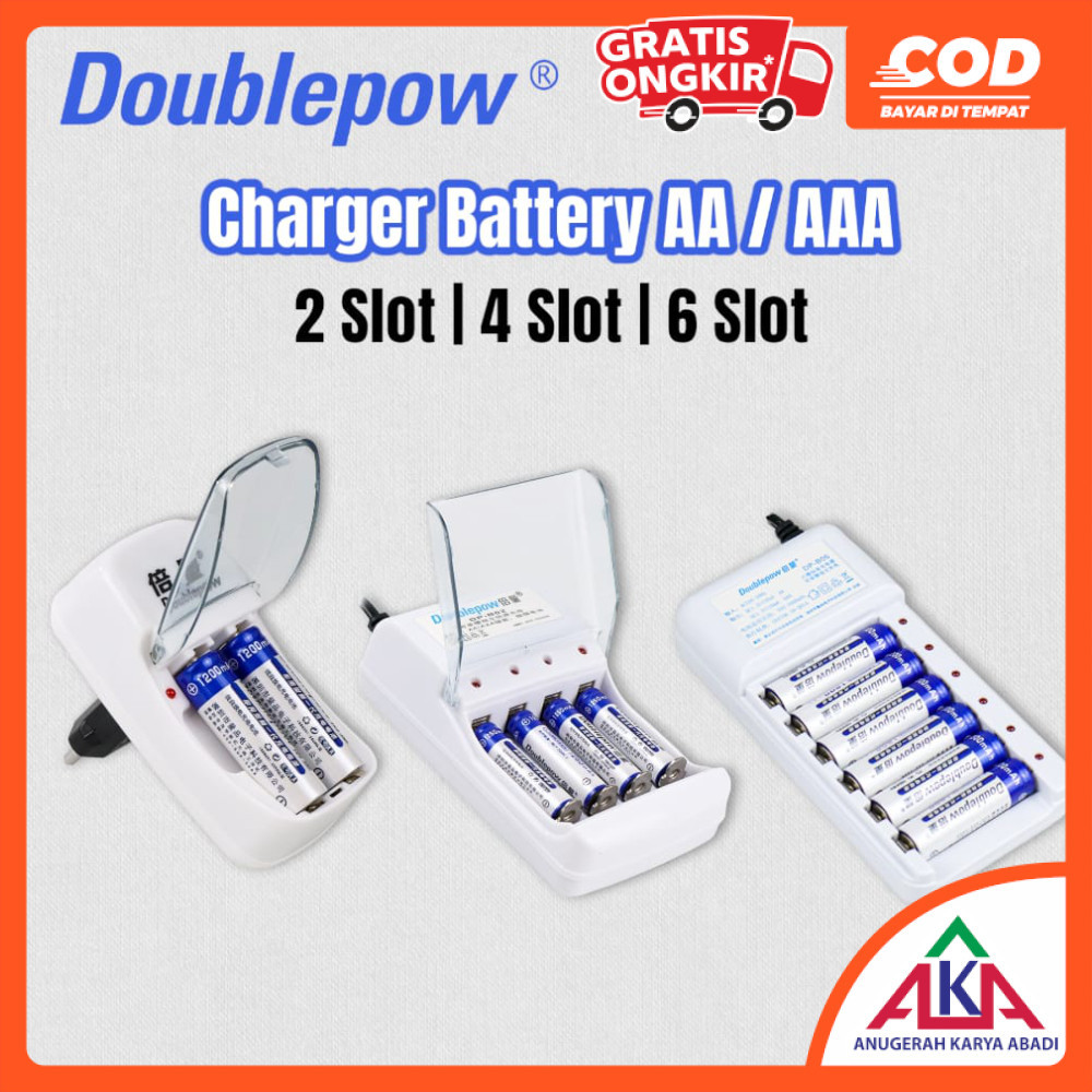 SMG DOUBLEPOW Charger Baterai 2 / 4 / 6 / 8 Slot for AA/AAA Baterai 1200mAh - DP-B01 / DP-B02 / DP-B