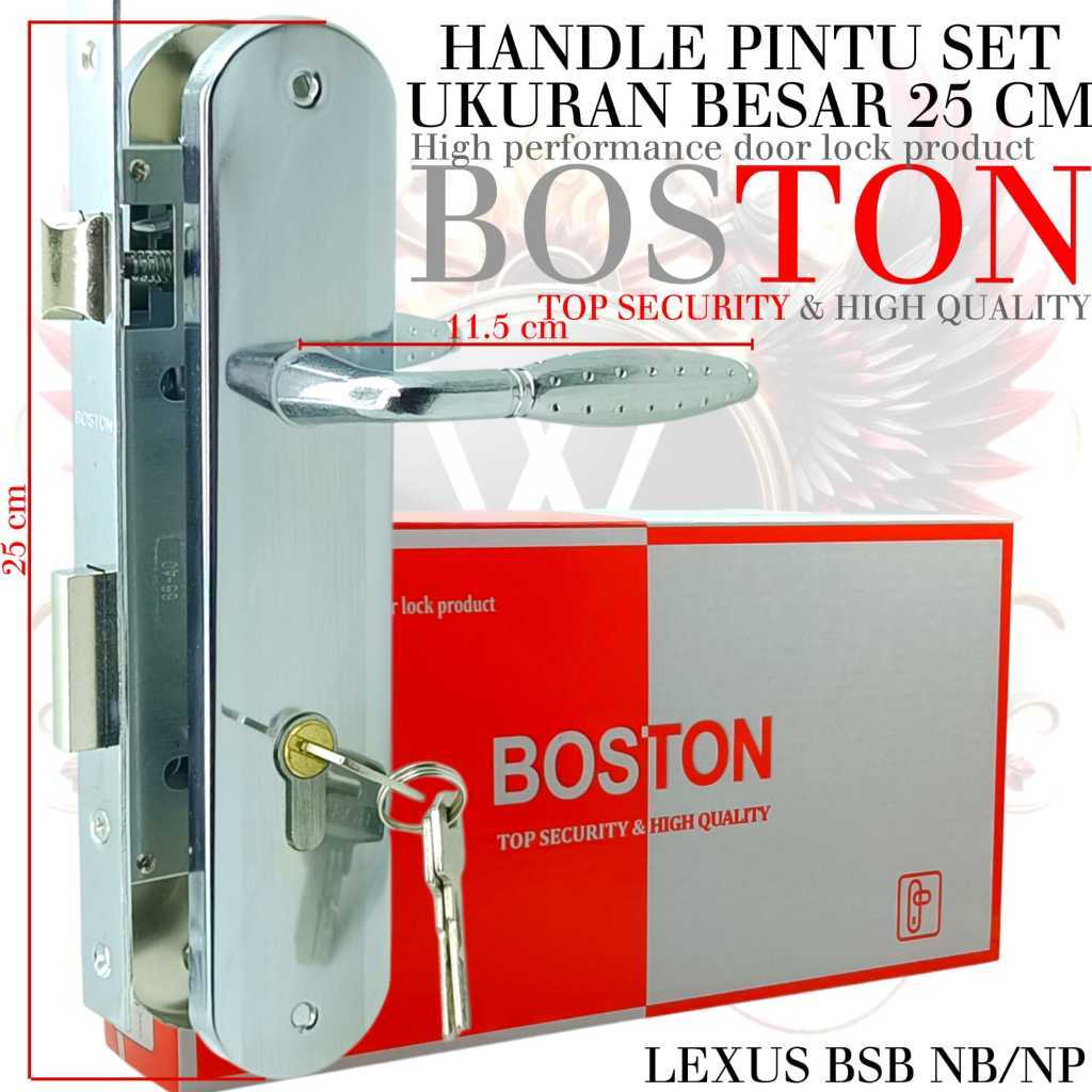 kunci pintu besar 25 cm / kunci pintu tanggung 20 cm BOSTON / kunci pintu full set komplit