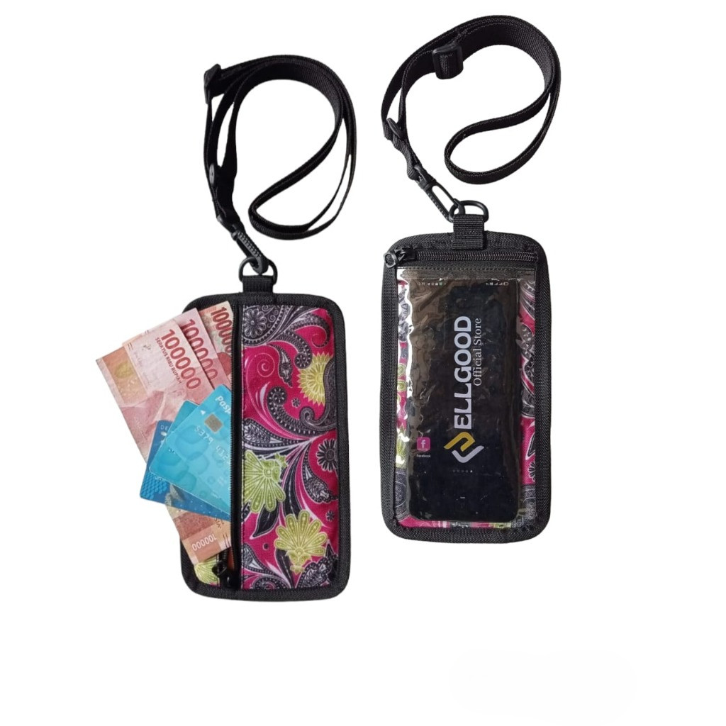 Tas hp kartu Uang Style motif Dompet Hp Tas Leher Pria/wanita Terlaris Keren