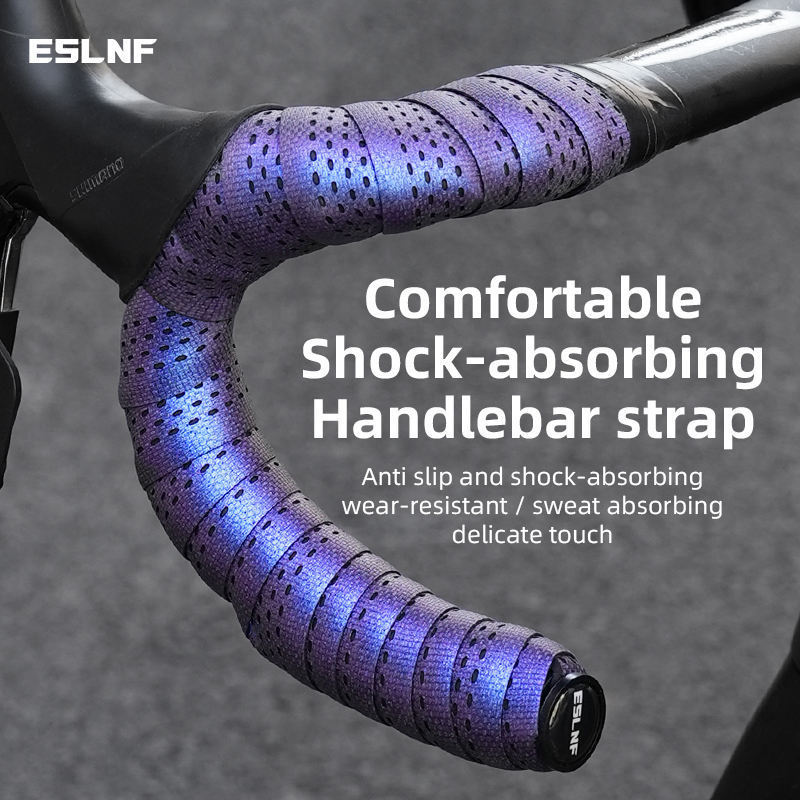 Road Bike Handlebar Tape Anti Slip Silica Gel Shock Absorption Reflective Colorful Cycling Bicycle B
