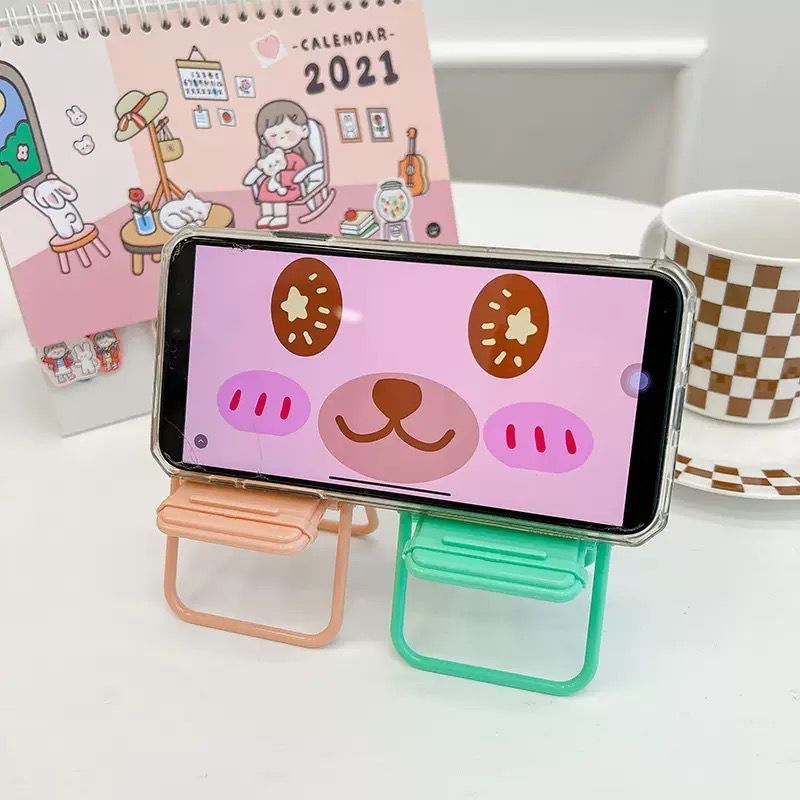 New Product Holder Hp Unik Bentuk Phone Holder Kursi Mini Lipat Stand Hp Meja Portable Universal