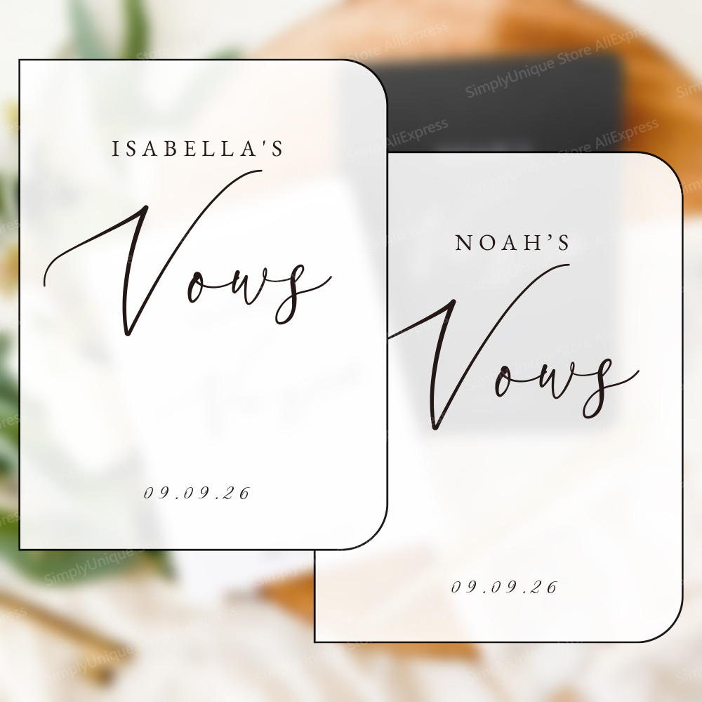 Personalized Wedding Vow Books Her Vows His Vows Custom Wedding Vow Book with Name and/or Date Set o