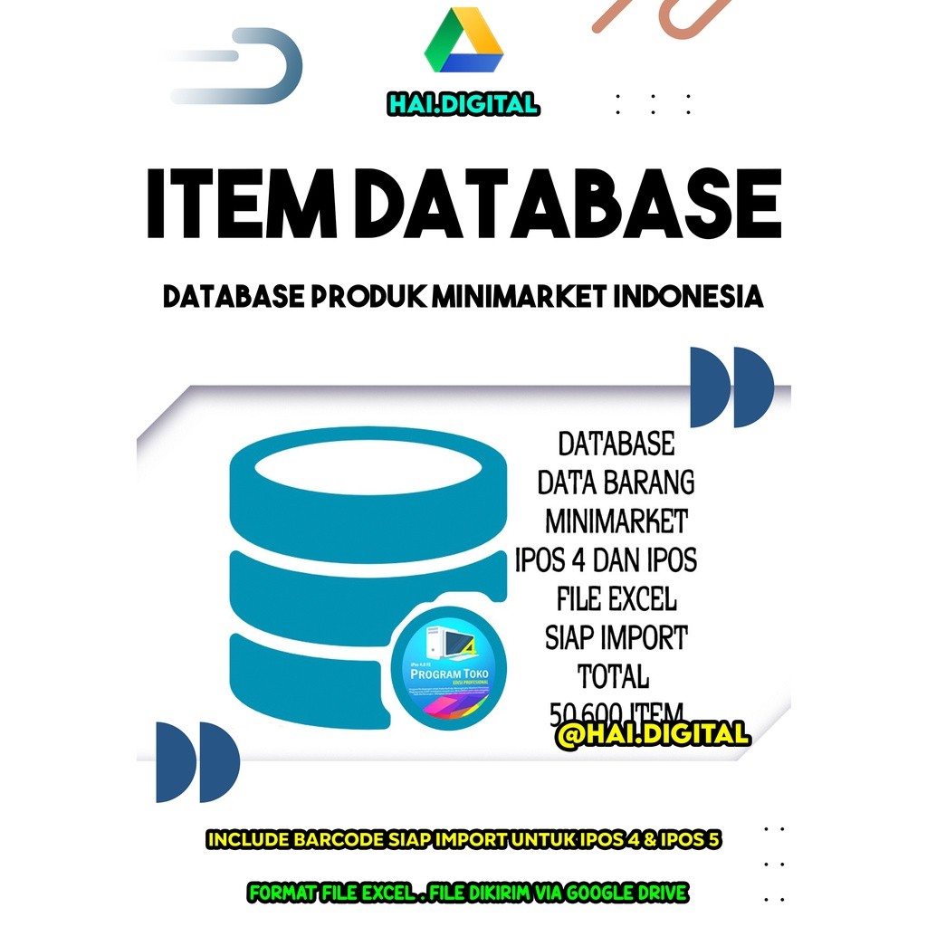 ITEM DATABASE / DATA BARANG / DATABASE PRODUK MINIMARKET INDONESIA INCLUDE BARCODE SIAP IMPORT UNTUK
