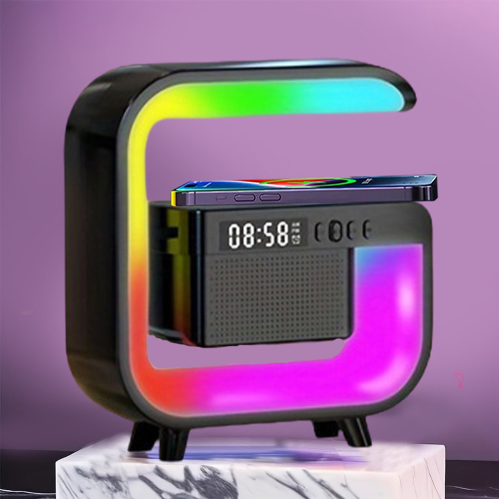 FM TF Bluetooth Speaker Phone Wireless arger RGB Light for iPhone 16~12 Samsung Xiaomi Fast arging H