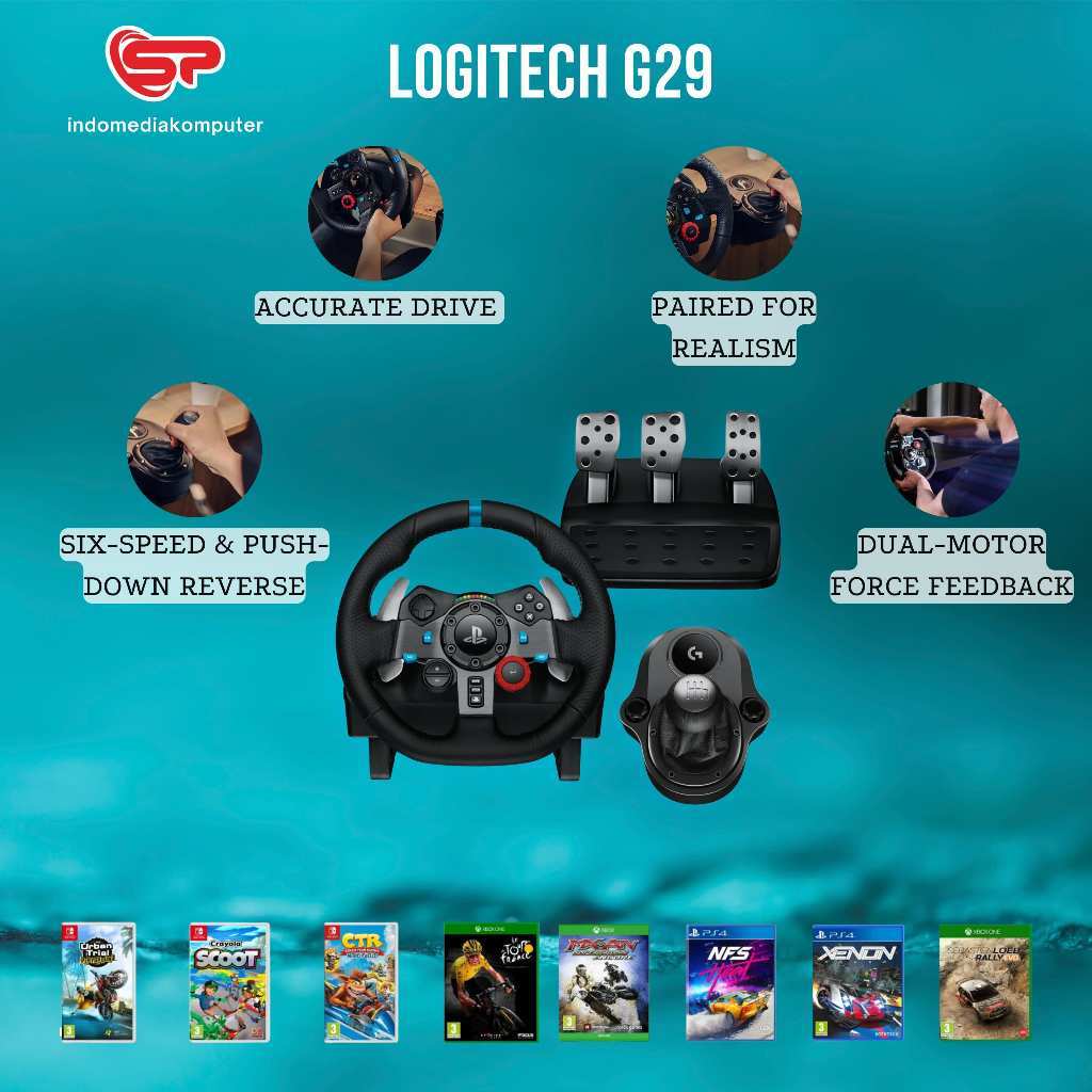 Logitech g29 Steering Wheel G29 Logitech plus shifter Gaming Steering Wheel G29 Logitech