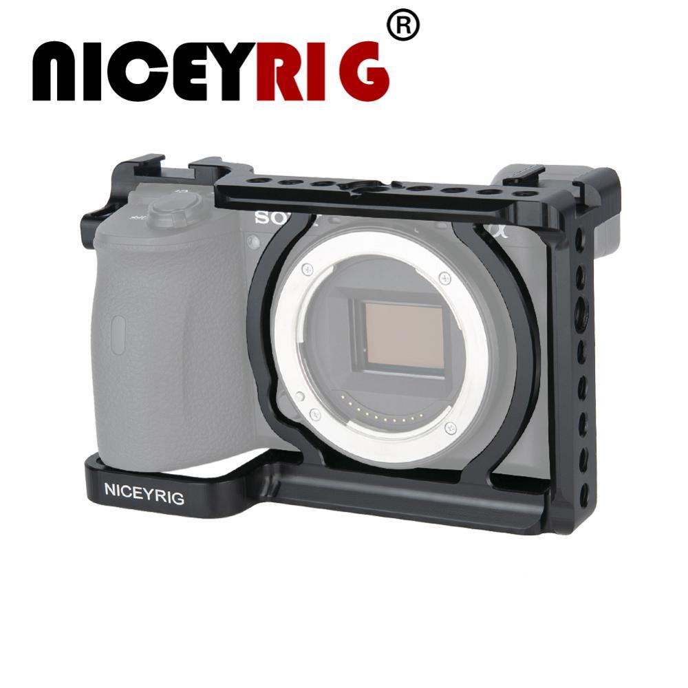 Niceyrig A6600 Decated Camera Cage With Cold Shoe 1/4" Thread Holes Multifunctional Stabilizer For S