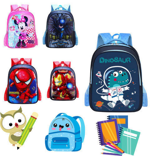 2D Lengkap Tas Anak Sekolah lucu / Tas Ransel Anak Sekolah Tk/Sd aneka motif Stylish Modish Premium