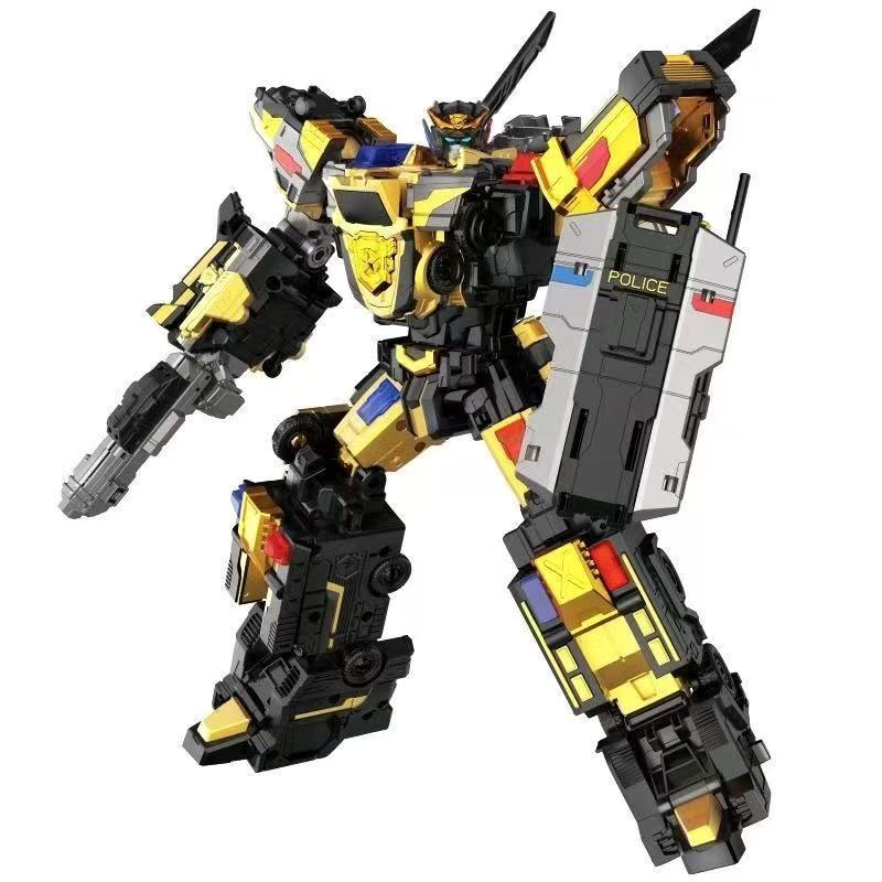 5 in 1 MiniForce Super Cops JUSTICE TITAN Black Limited Combine Transformation Robot Mini Force Defo