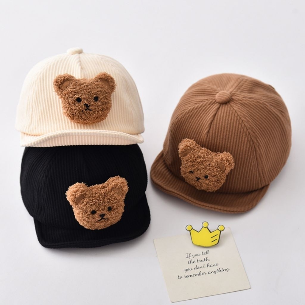 D-One - Topi Bayi-Anak Model Baseball Motif Beruang - DO-H1092
