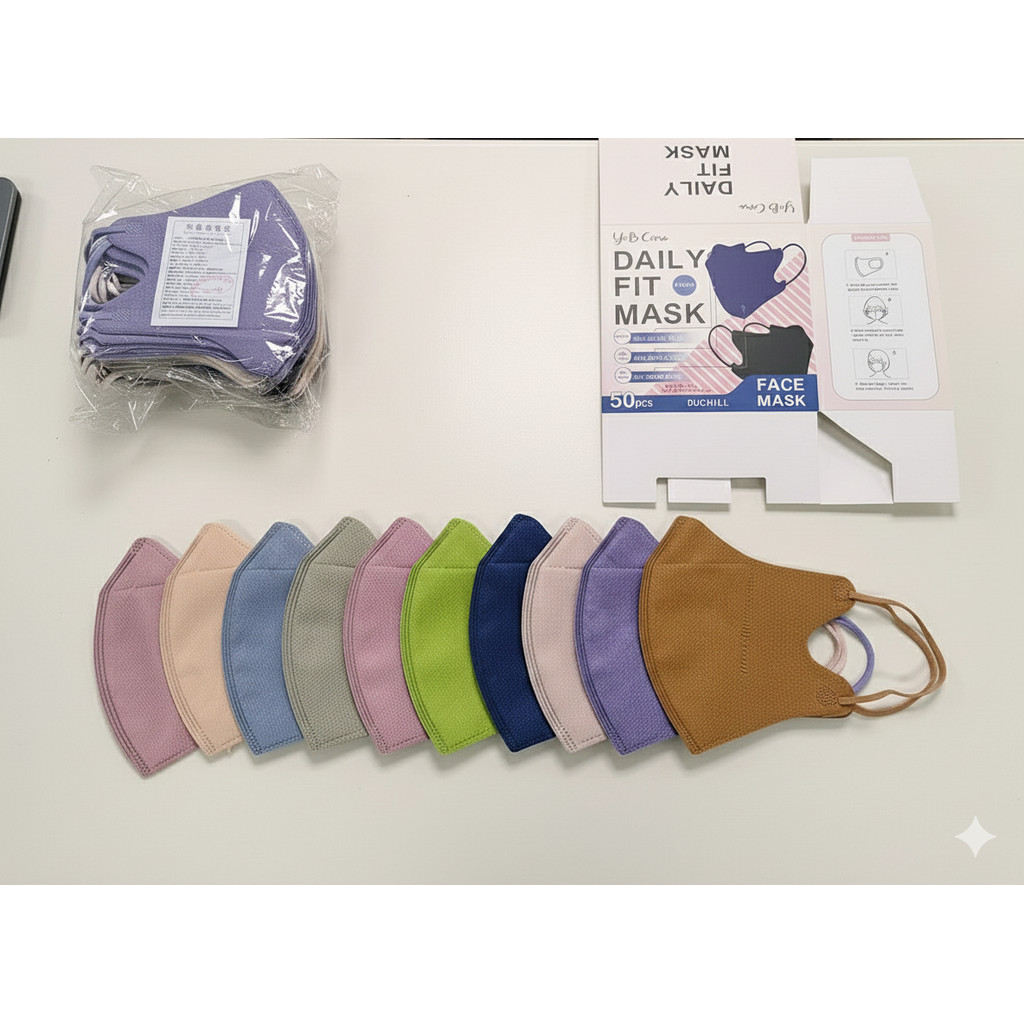 *AJ MASKER DUCKBILL Y&B MIX WARNA ISI 50 PCS/MASKER DUCKBILL Y&B