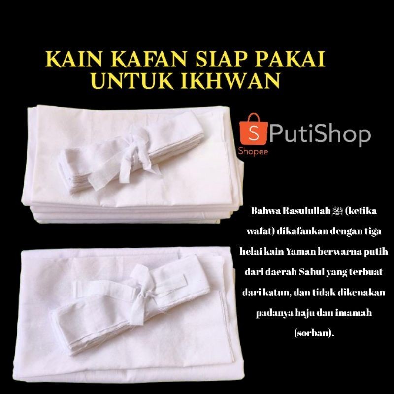 Kain kafan mori siap pakai untuk jenazah laki-laki