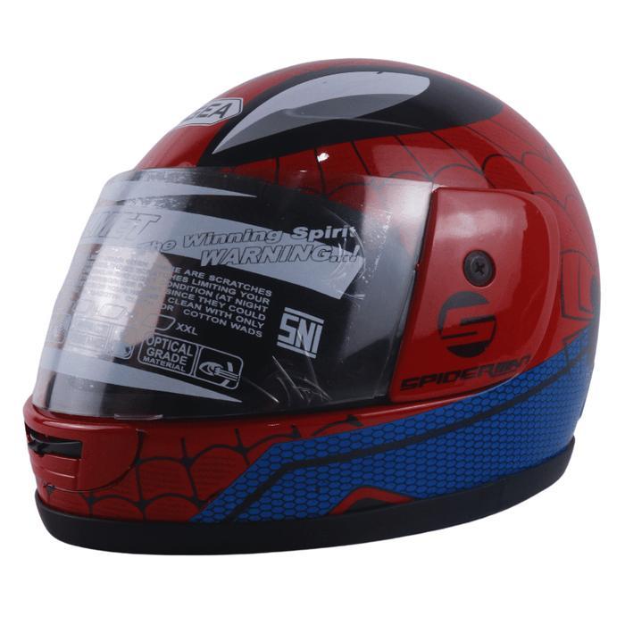 AGEA Helmet Helm Anak Full Face SNI Laki Laki Cowok Usia 3-6 Tahun Motif Karakter Marvel Batman Spid