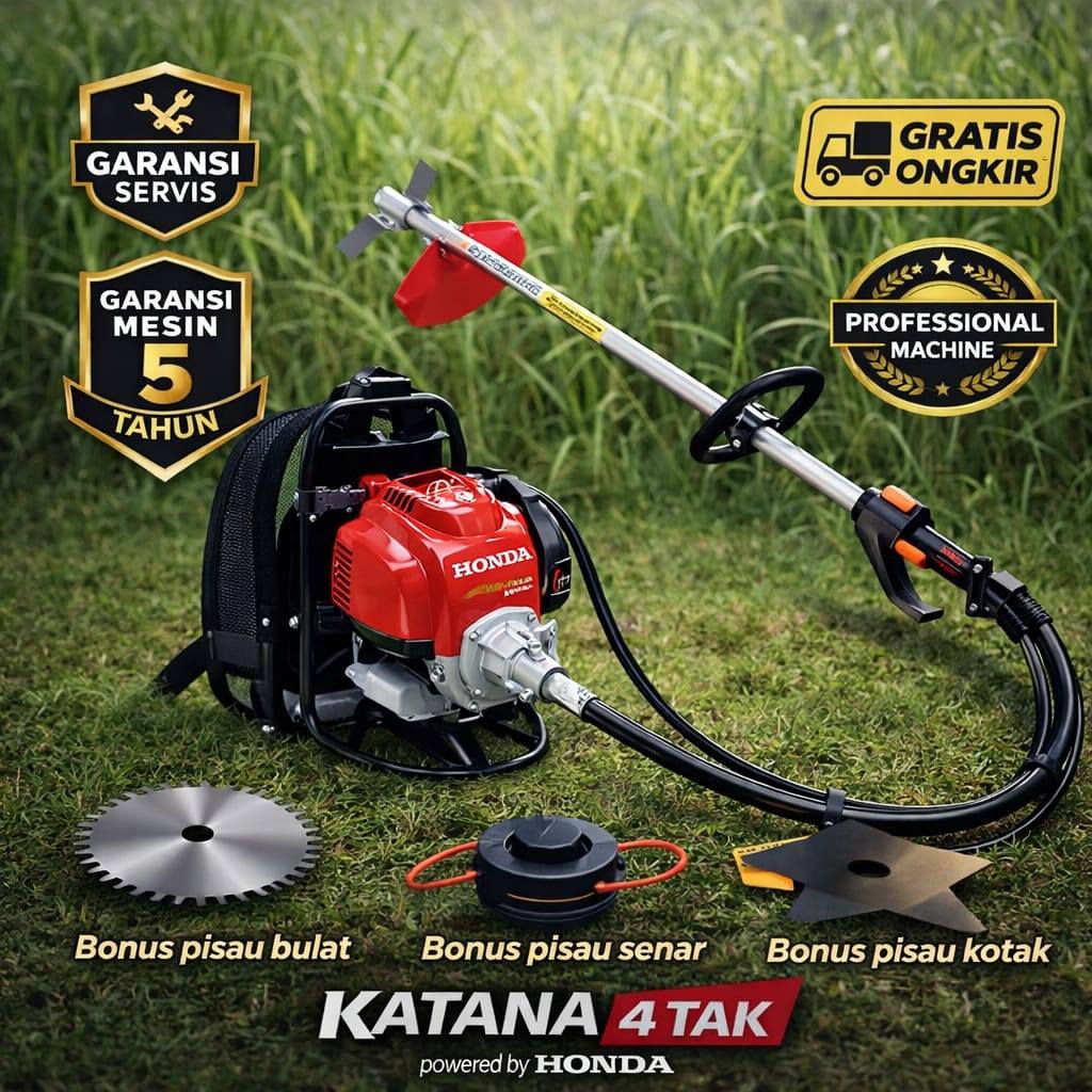 Pemotong Rumput Mesin potong rumput KATANA 4tak BGX3550 bonus pisau bulat pisau kotak senar nylon PO
