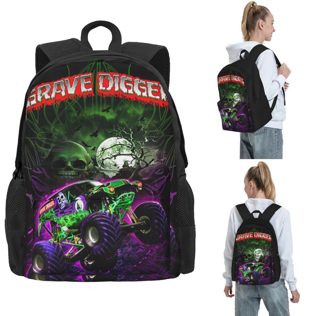 Classic Monster Jam Truck Pattern Backpacks Boys Girls Bookbag Large Capacity Kids School Bags Lapto