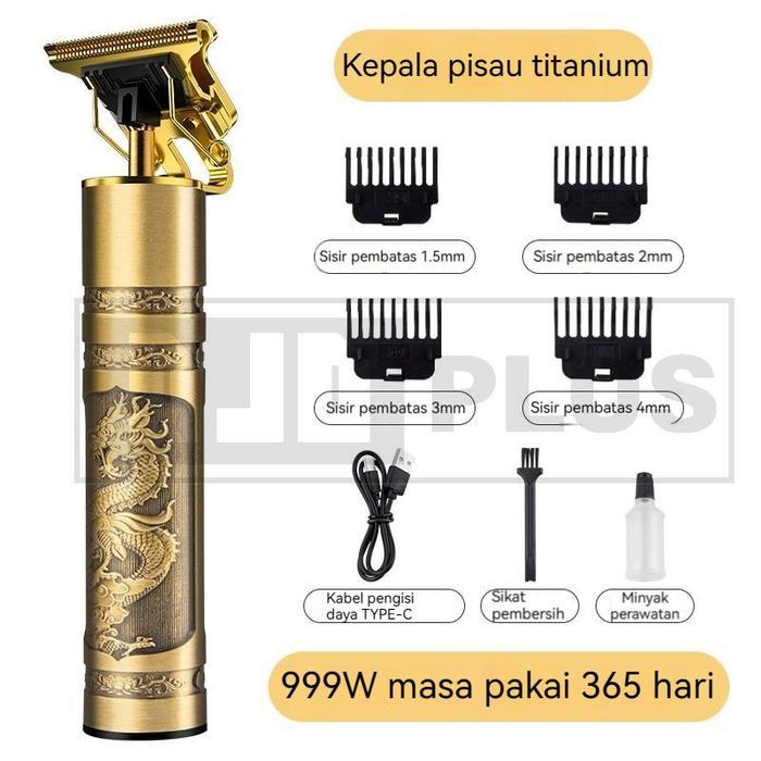 DJDPlus Alat cukur rambut elektrik alat pemotong rambut listrik alat cukur kepala terbaru model naga