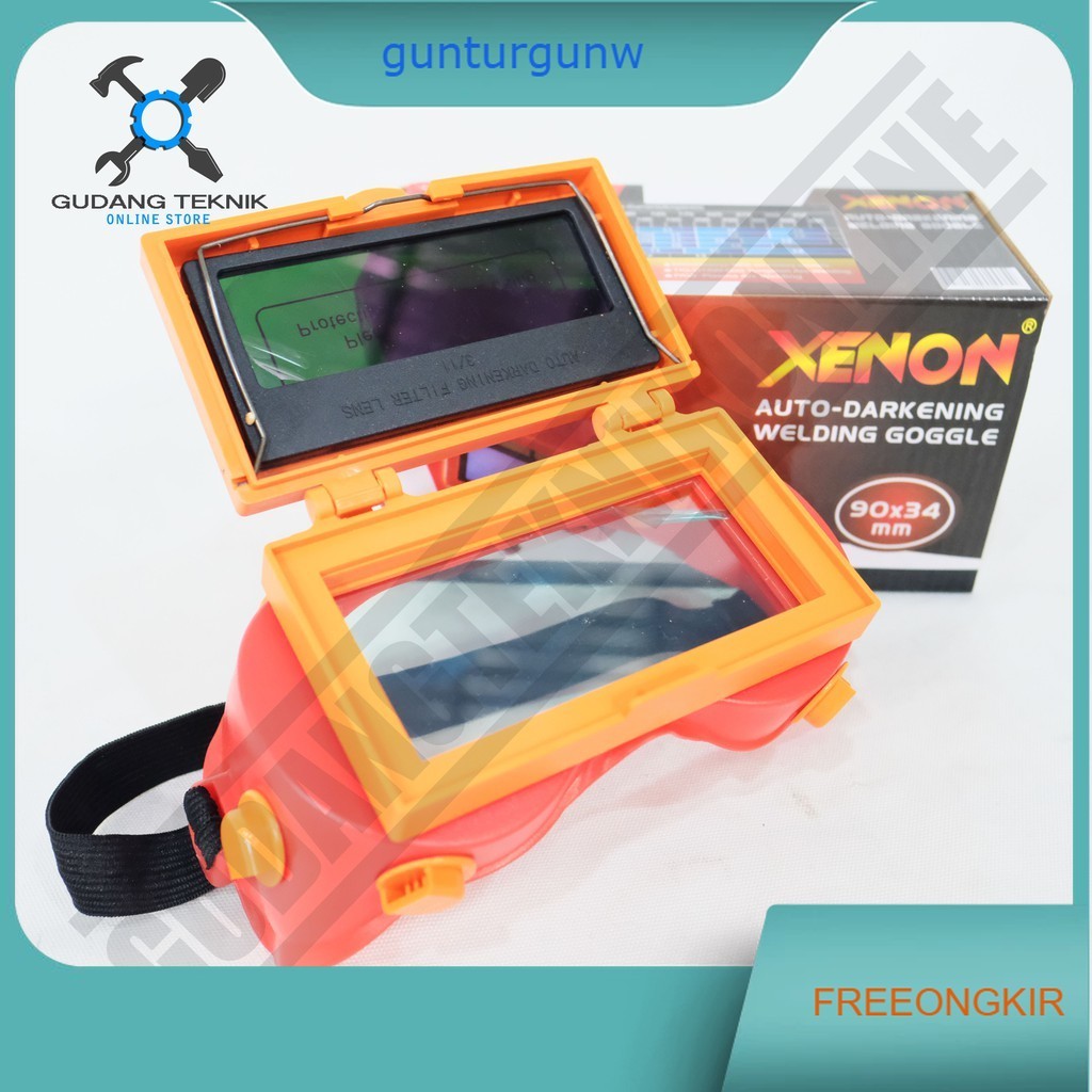 Xenon Goggle Las Auto Dark Kaca Mata Las Otomatis Welding Darkening Google
