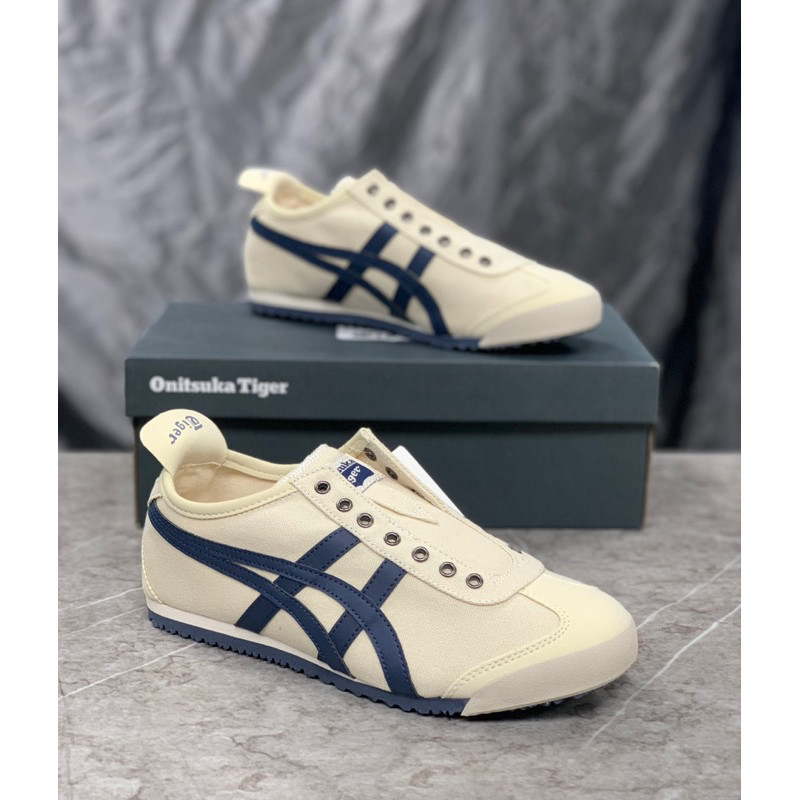 Sepatu Onitsuka Slip On Cream Navy