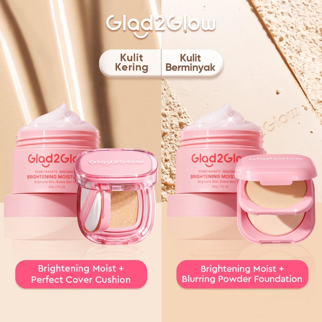 [100%ORI]Glad2Glow Perfect Make Up Skincare 2pcs Bundle - Pomegranate Niacinamide Brightening Moistu