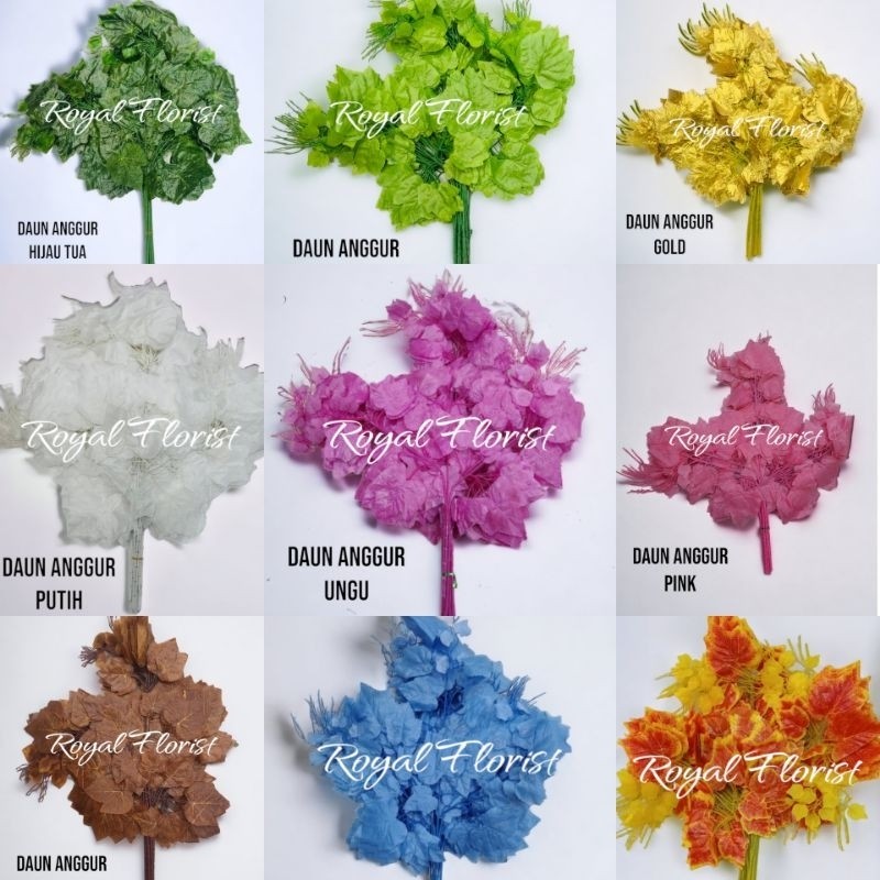 Daun anggur lusinan/palsu/lusinan/daun dekor||kebutuhan dekorasi/daun pohon/Tenda
