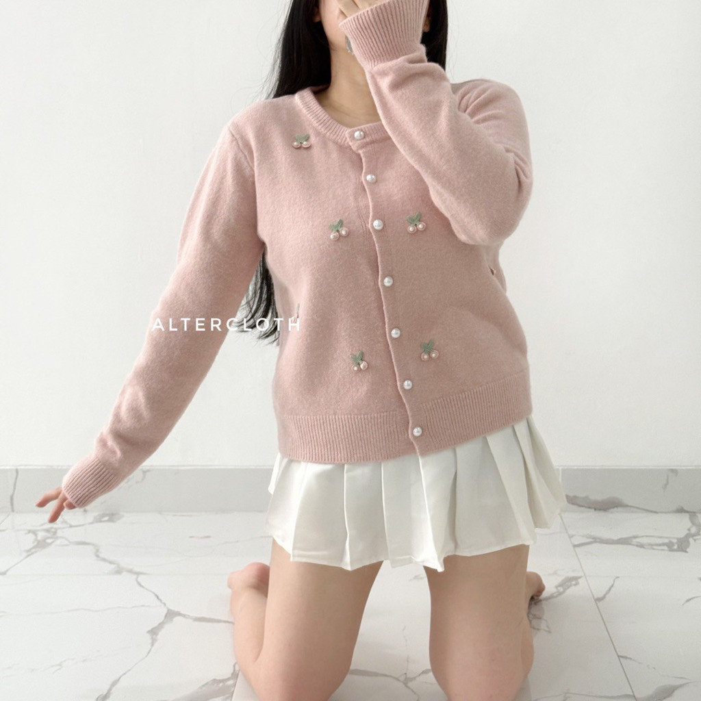 zevana.cloth - EDITH CARDI | Atasan Wanita Lengan Panjang Longsleeve Kardigan Korea Motif Bunga Flor