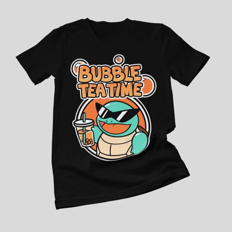 Oversized Pokemon Squirtle Anime Men's T-shirt Cotton Women Short Sleeve Tee Graphic Print Streetwea