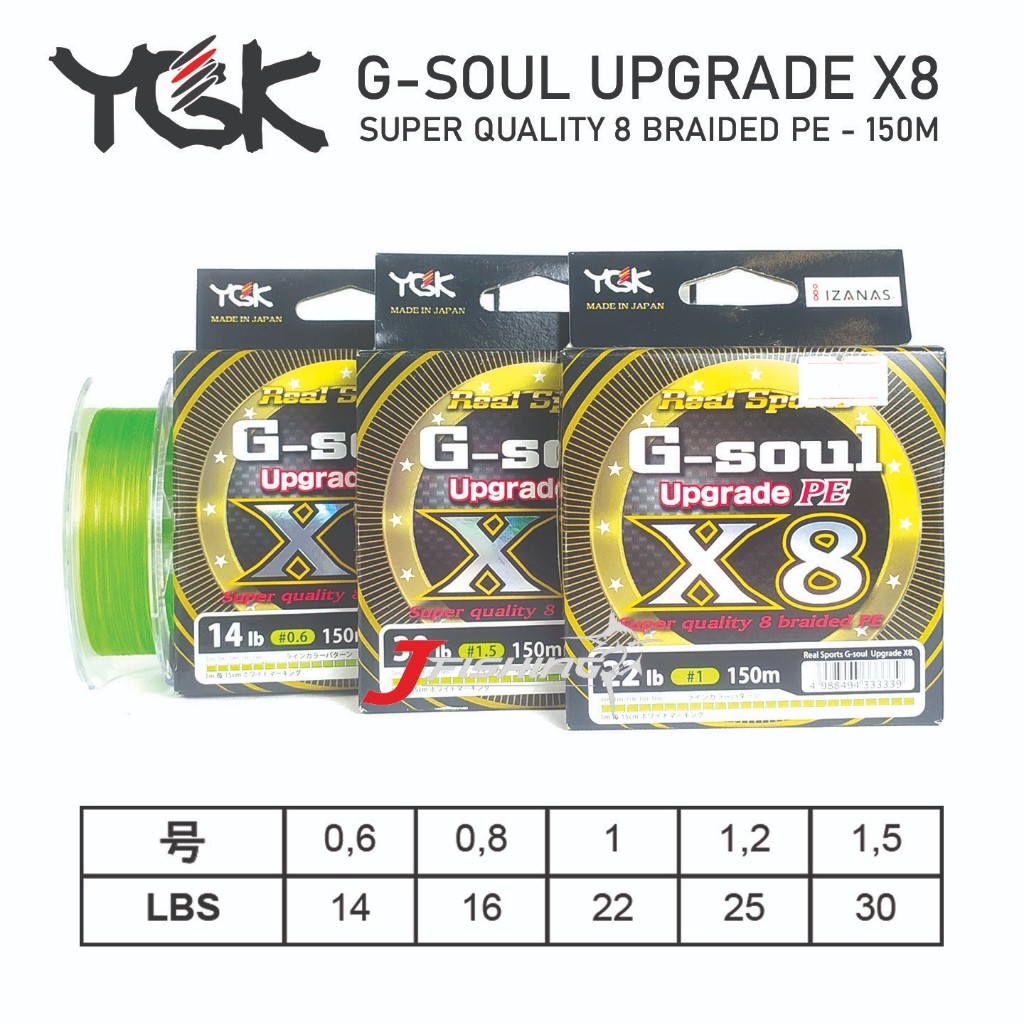 Senar PE YGK G-SOUL X8 UPGRADE 150M | PILIH UKURAN . JF