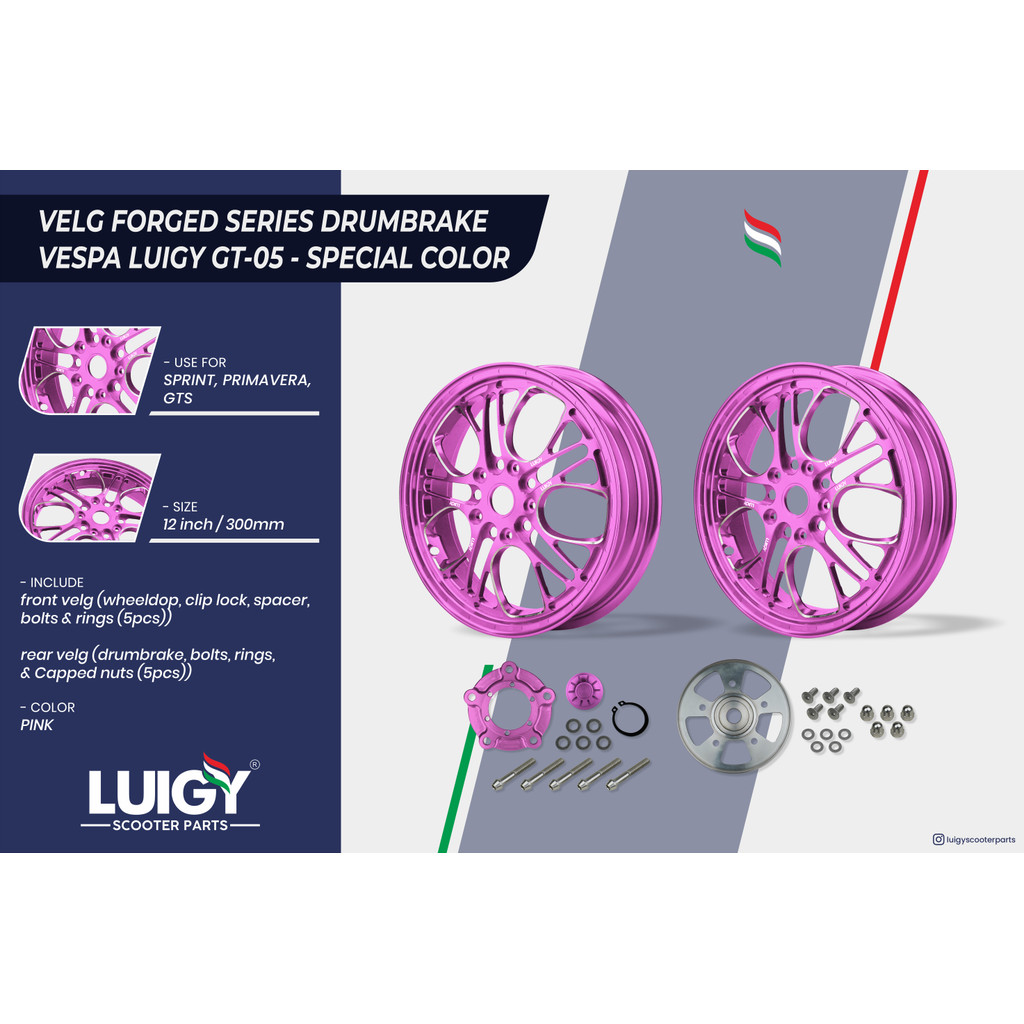Velg Series Drumbrake Vespa Matic Sprint Primavera Gts GT-05 Luigy