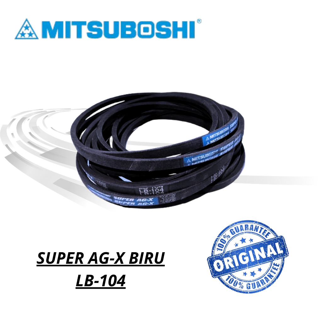 MITSUBOSHI V-BELT SUPER AG-X BIRU LB-104 / Super AGX V Belt Combine Harvester KUBOTA DC-35 / DC-60 /