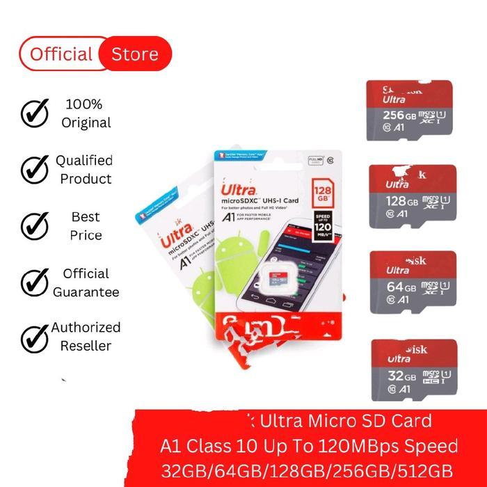 TECHX ID SANDISSK Micro SDHC/SDXC Class 10 32GB Original Kecepatan Baca 80MB/dtk untuk PC OTG Storag