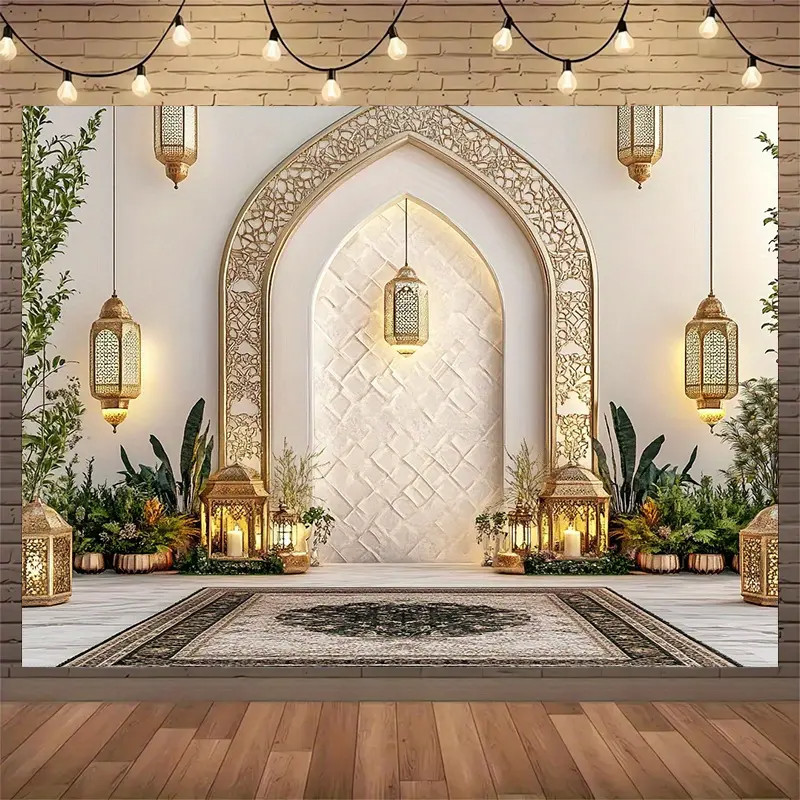 Hari Raya Decorations Banners Eid Mubarak Background Ramadan Backdrop Ramadhan Muslim Aidilfitri Pol