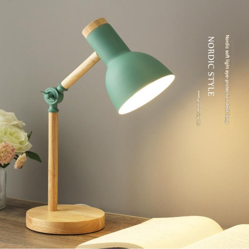 Norc eye protection table lamp dormitory desk student dormitory simple bedroom bedside lamp macaron 