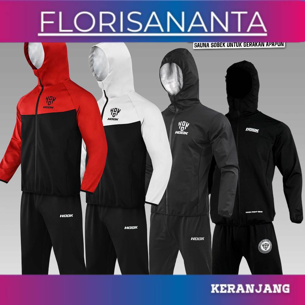 terlaris Jaket Sauna Suit Olahraga Baju Jas Pembakar Lemak Elastis Hook Baju Sauna Olahraga Pembakar