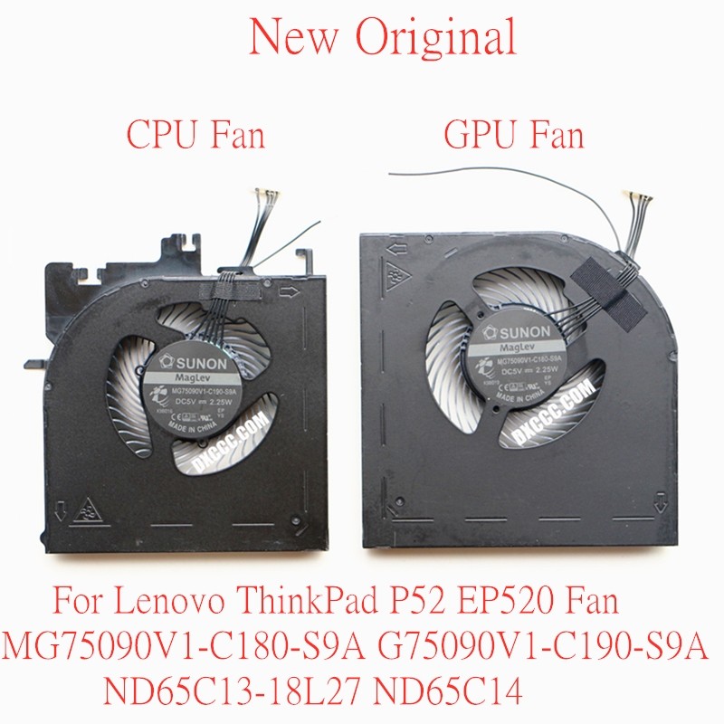 NewOriginalLaptopCoolingFan For LenovoThinkPad P52 EP520 MG75090V1-C180-S9A G75090V1-C190-S9A ND65C1