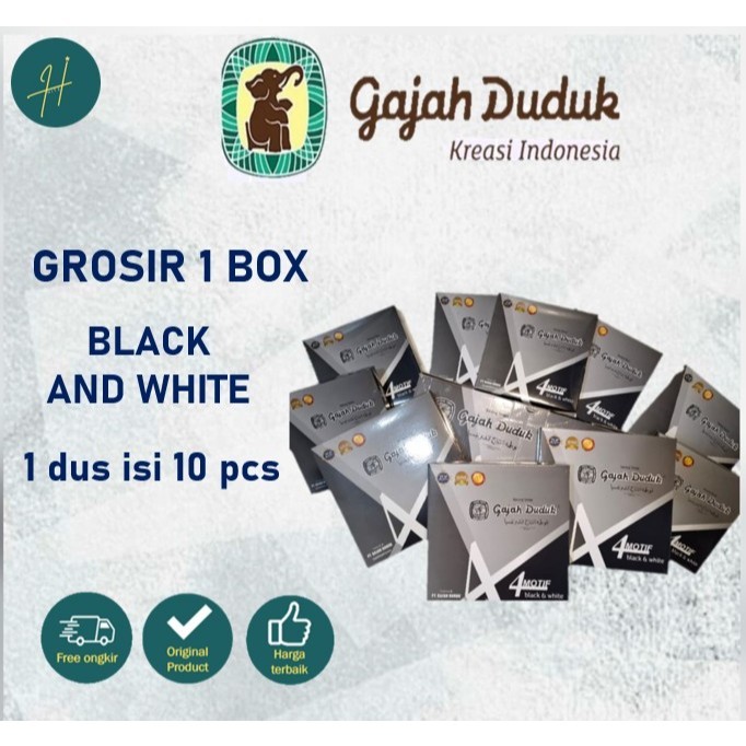 GROSIR ISI 10 PT Sarung GAJAH DUDUK Ragam Motif Black White Multicolor Asia Royal Kembang Mika Kemba