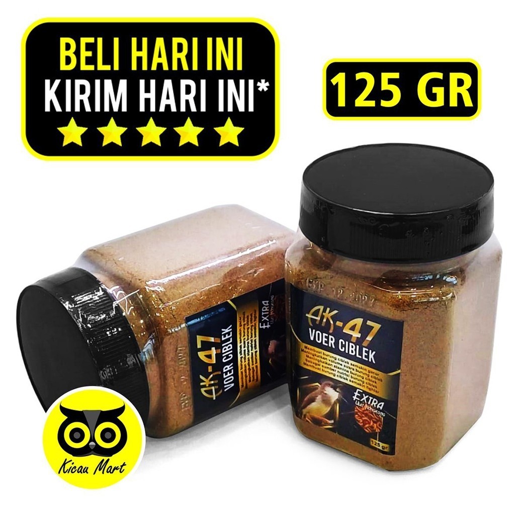 KICAU MART AK 47 Voer Ciblek 125gr Extra Ulat Hongkong Voer Pur Pakan Makanan Penggacor Gacor Burung