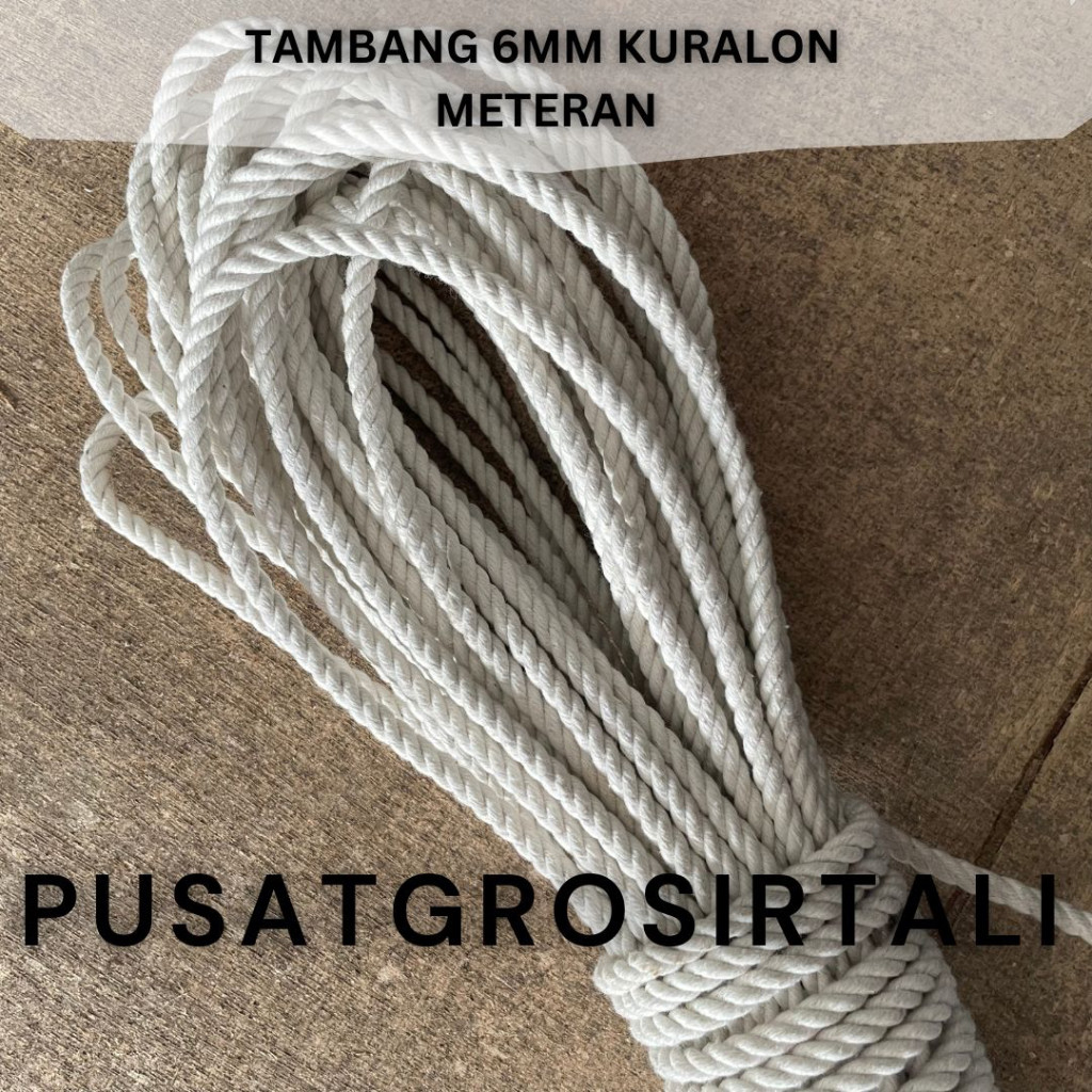 TALI TAMBANG BAHAN KAIN 6MM METERAN / TALI IKAT MOBIL TRUK / TALI LOSBAK / TALI TERPAL MOBIL / TALI 