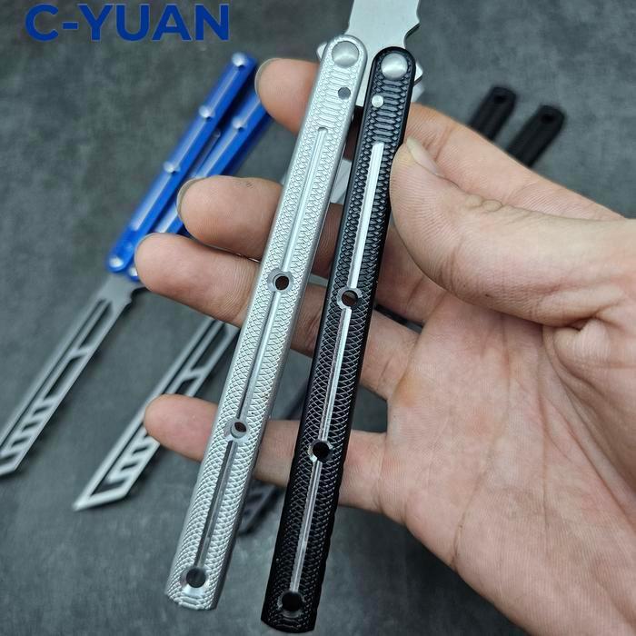 Balisong Trainer Krake Raken V3 Aluminium Handle Butterfly Knife Latihan Tidak Tajam Toy