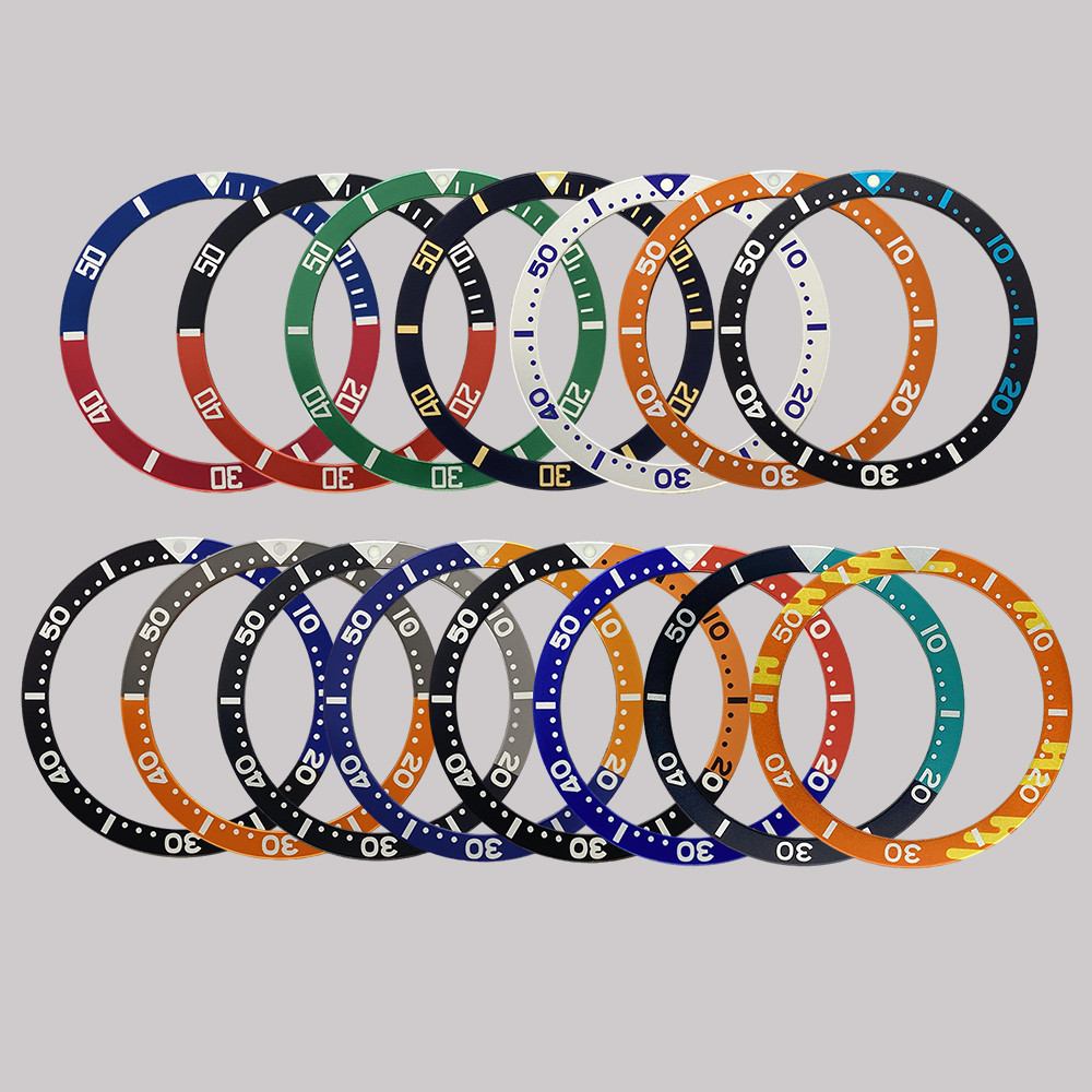 Customized 38mm Bezel ert SKX007 Bezel Ring Fit for SKX007 SKX009 SRPD Watch Case NH35 Case Flat Wat