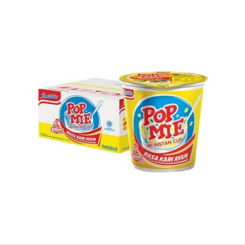 Indomie Pop Mie Mi Instan Cup Rasa Kari Ayam (1 dus/24 cup)