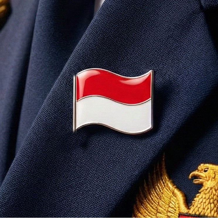 Pin Bendera Merah Putih Berkibar