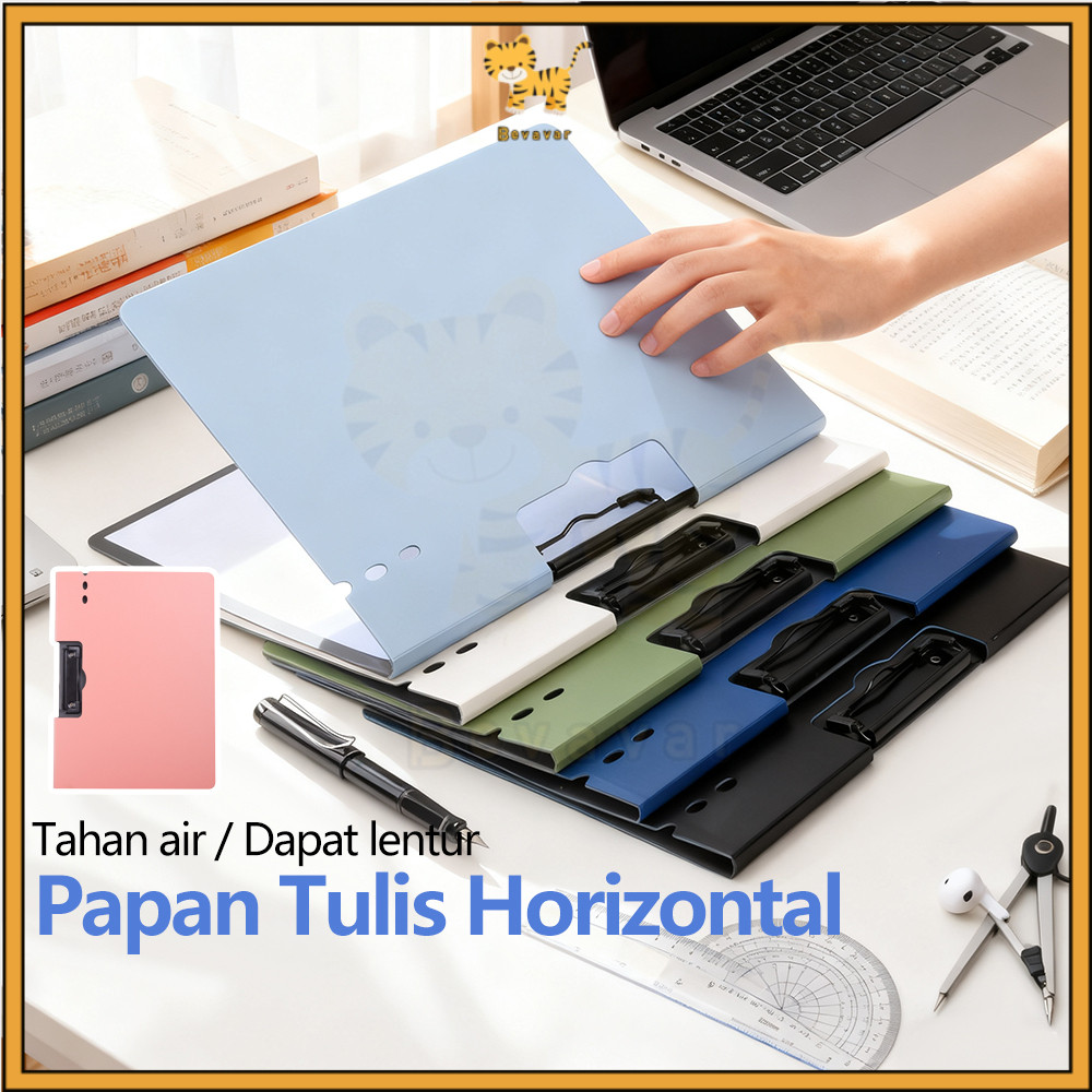 ID Bevavar Clipboard With Cover Folio Papan Ujian Multifungsi Map folder A4 Simple Untuk
