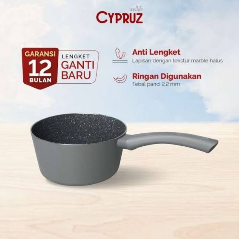 Sauce Pan Grey Featherlight Series Cypruz - 16 cm SN-0306 /Cypruz Featherlight Series Sauce Pan Panc