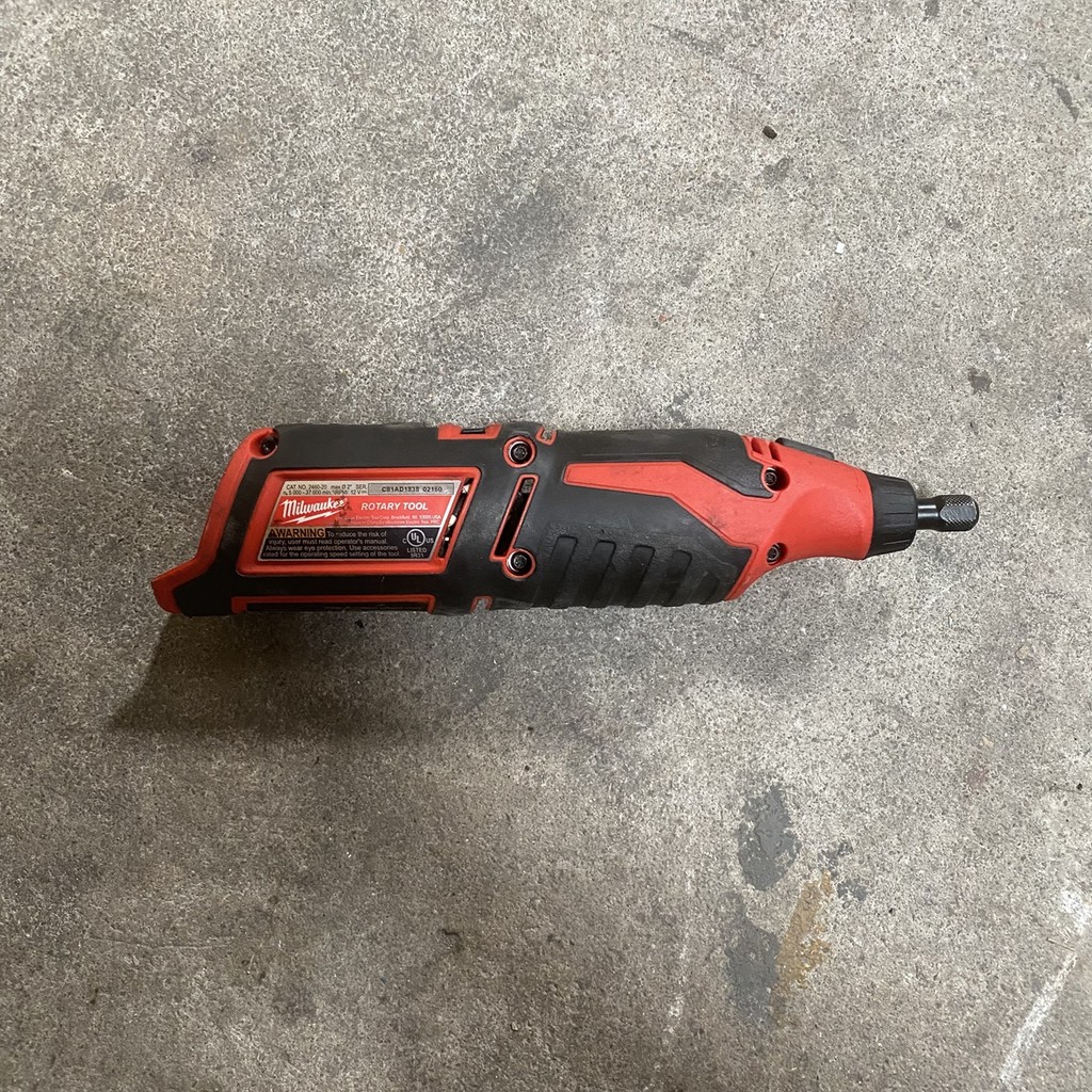 Milwaukee 2460-20 m12 12v rotary tool with cutting wheel, straight grinder - tool only - second-hand