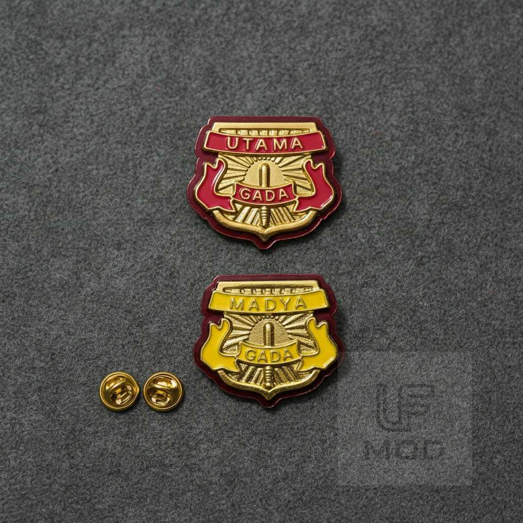 LF MOD - Atribut PDH Pin Gada Madya dan Utama Untuk Security Satpam Bahan Logam Premium Warna Gold M