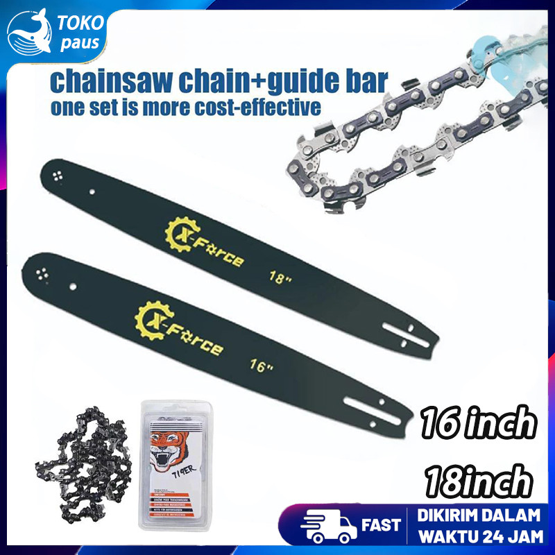 16/18in Bar Chainsaw Maestro Bar Gergaji Mesin Guide Bar Chainsaw Guide Bar Laser