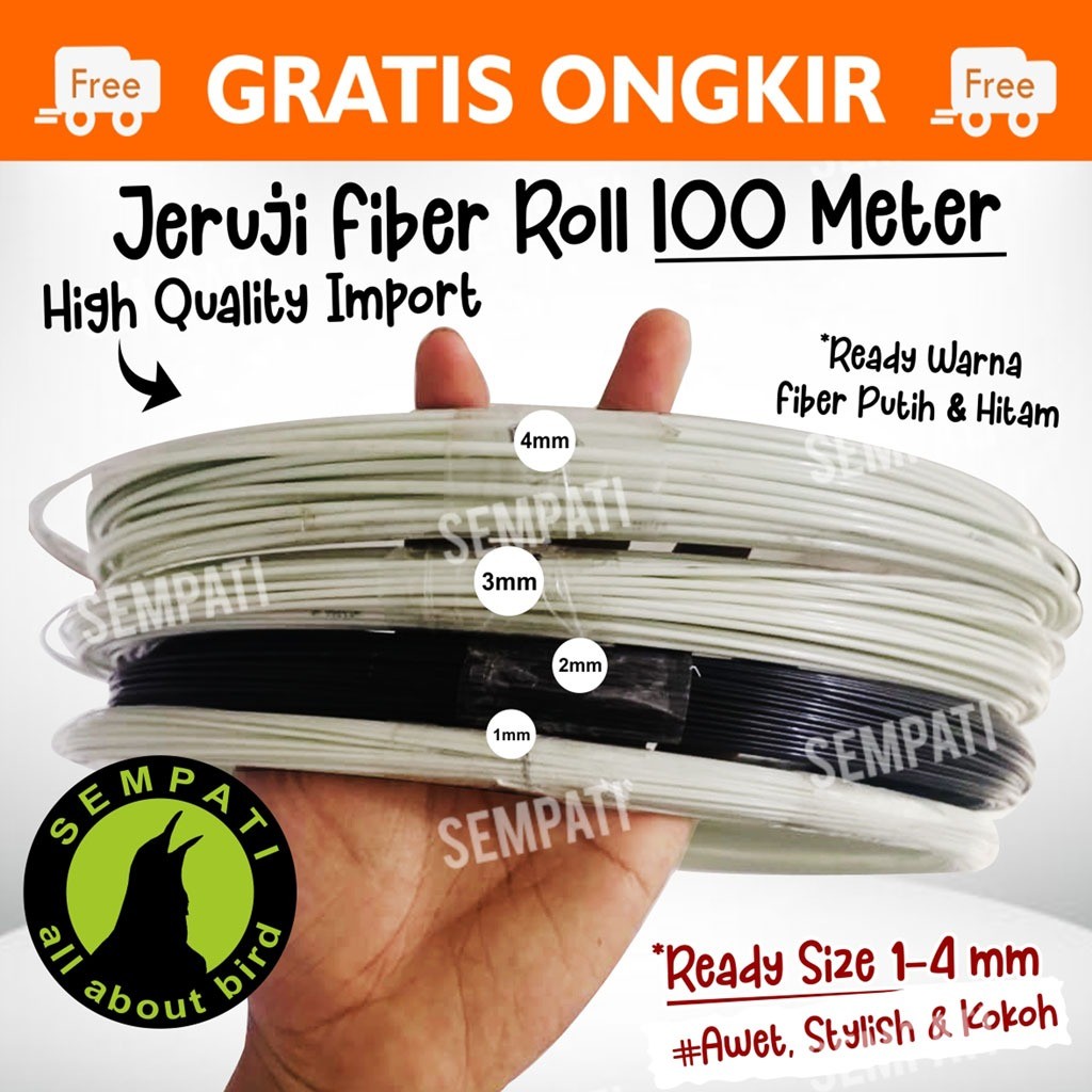 Ready SEMPATI Ruji Jeruji Fiber Roll Gulung Ruji Sangkar Kandang Burung Murai Lovebird Kenari Kotak 
