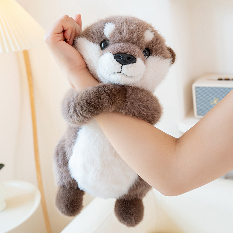 Hugging Otter Plush Toys Fluffy Cozy Magnetic Animal Doll Cute Well-behaved Baby Otter Doll Funny il