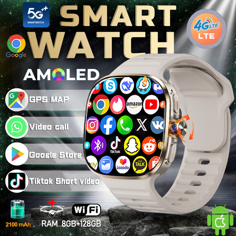 5G/4G Sim Card Full Network Smart Wat 8GB+128GB RAM 2.40 in Big Screen HD Video Call 2100mAh Google 